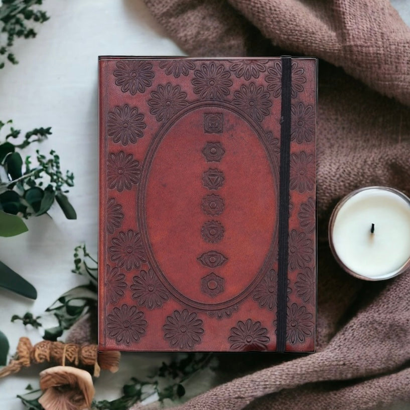 Chakra Mandala Leather Journal