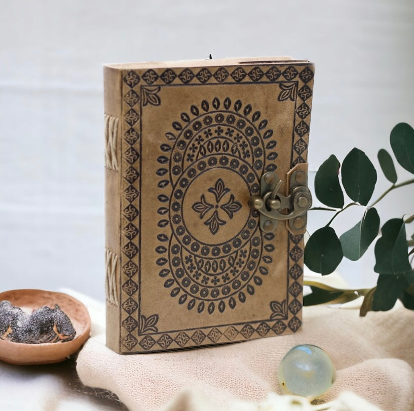 Mandala Leather Journal With Lock