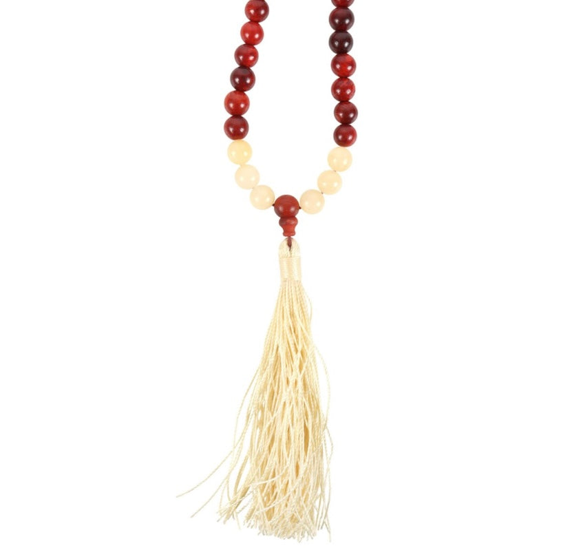 Self Confidence Rosewood & Yellow Jasper Mallah Necklace