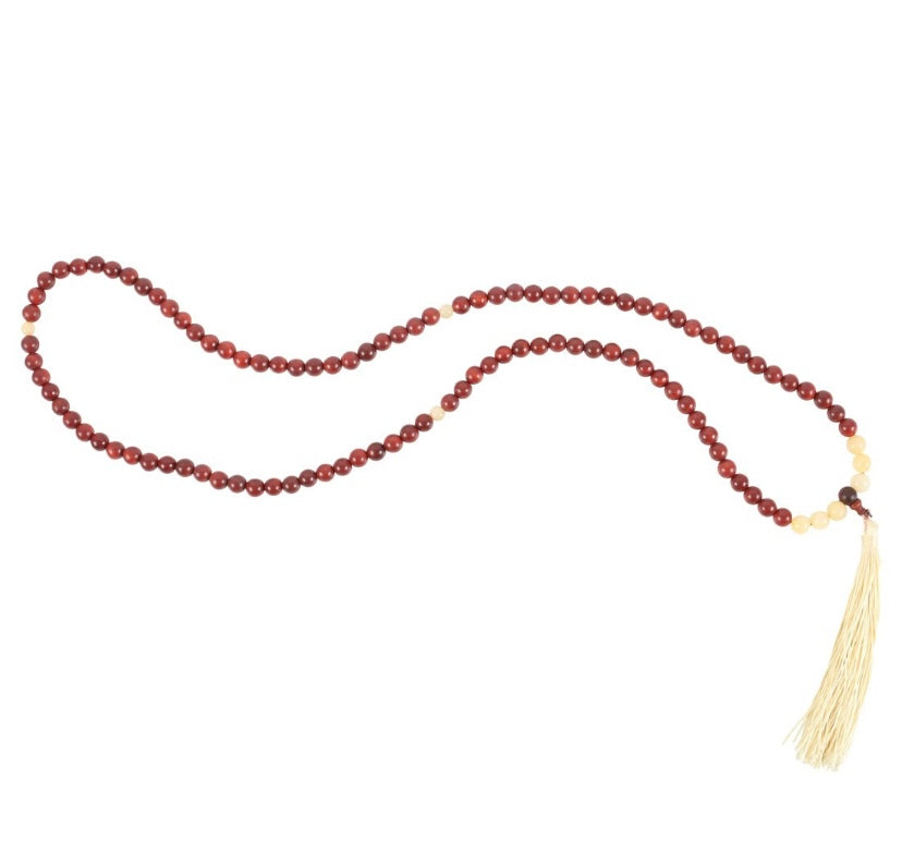 Self Confidence Rosewood & Yellow Jasper Mallah Necklace